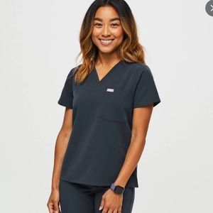 Figs Scrubs - Catarina One Pocket Scrub Top - XS - Dark Harbour